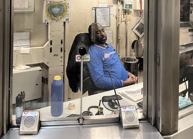 In the disturbing pictures, staff can clearly be seen fast asleep while on duty in the control room of Tooting Bec underground station, south London